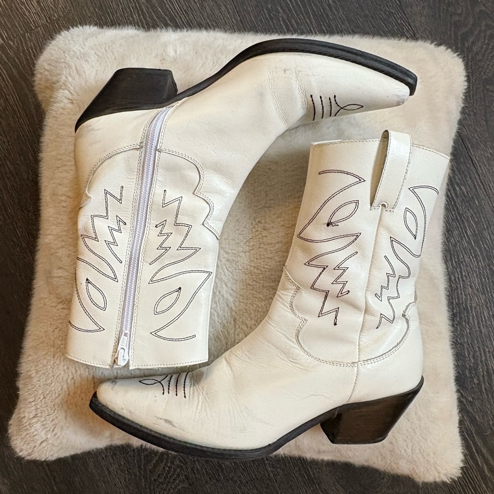 Matisse White Western Heeled Boots